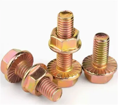 Din 6921 گریڈ 8.8 زرد زنک فلینج بولٹ سیریشن کے ساتھ